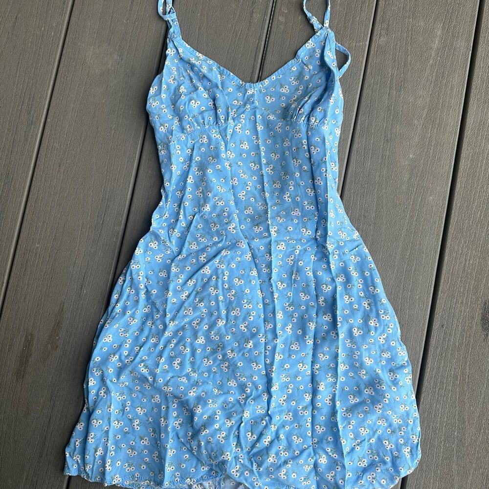 Blue floral mini dress